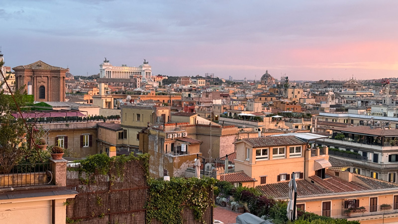 Rome skyline at sunset